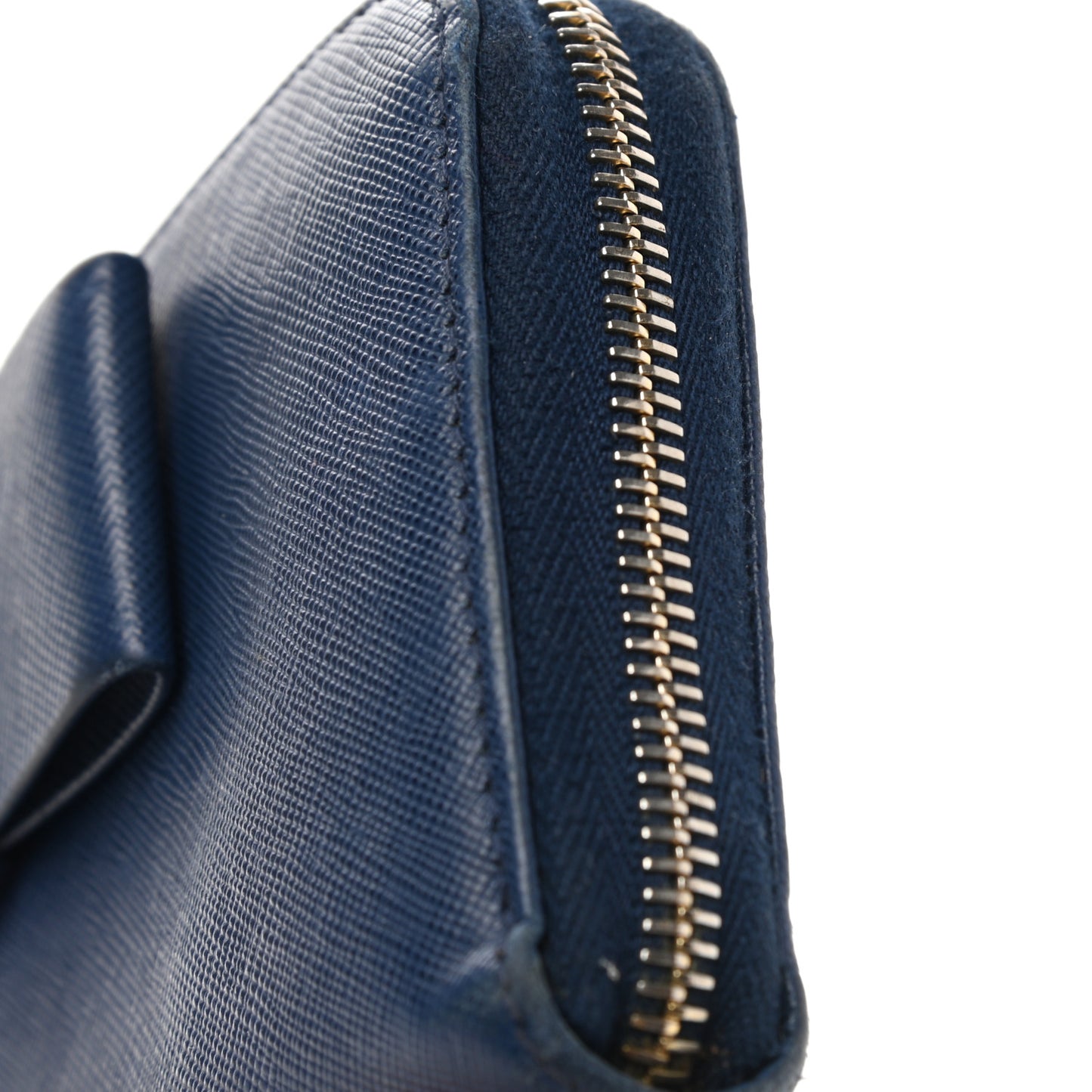 Saffiano Fiocco Bow Zip Around Wallet Bluette