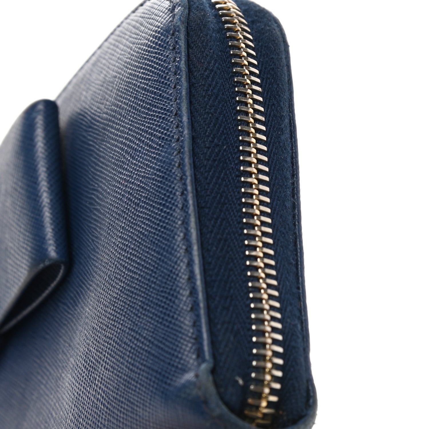 Prada Saffiano Fiocco Bow Zip Around Wallet Bluette 9 of 13