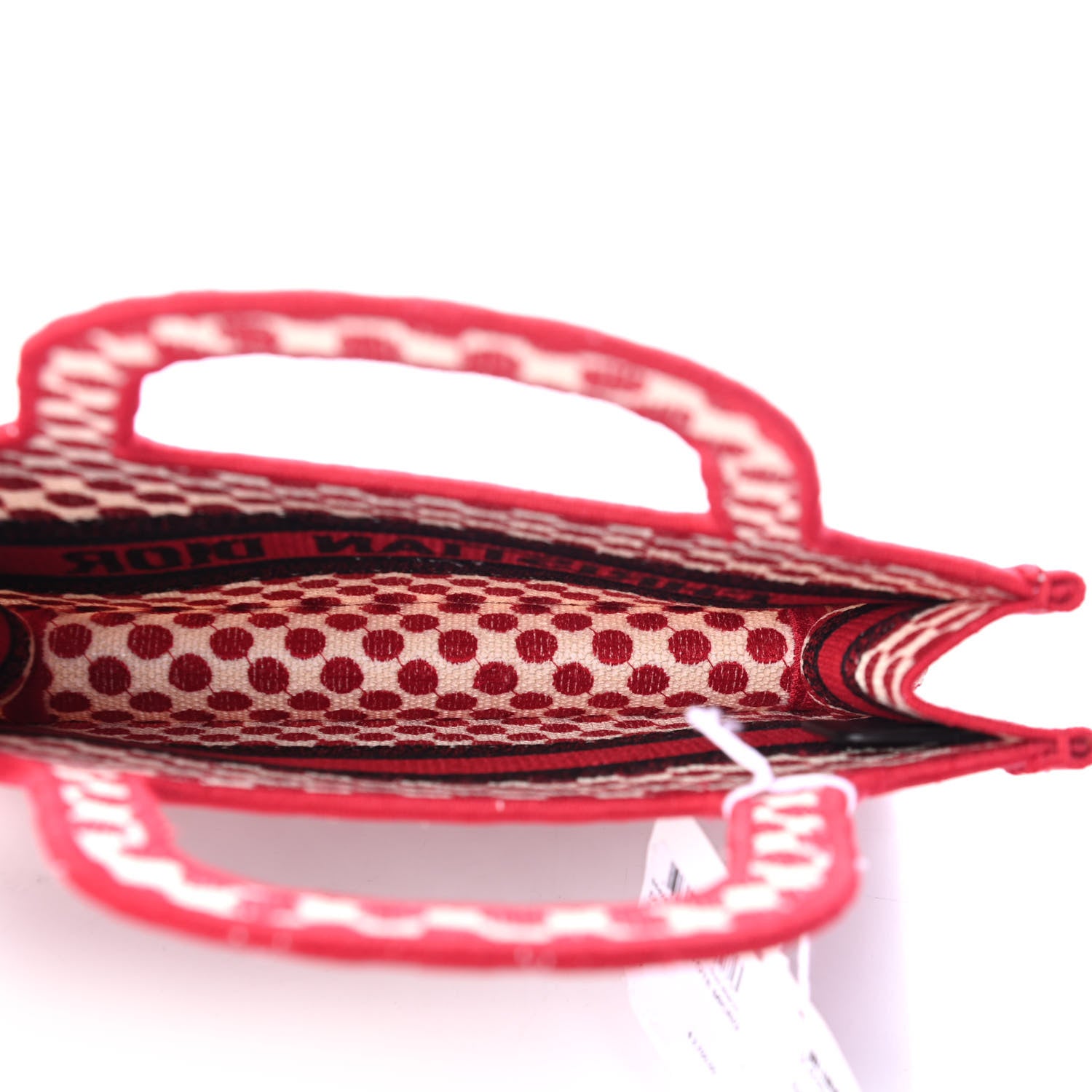 Christian Dior Canvas DiorAmour Dots Mini Book Tote Red 4 of 4