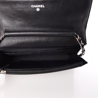 Chanel Patent Quilted Wallet On Chain WOC Black 5 of 9