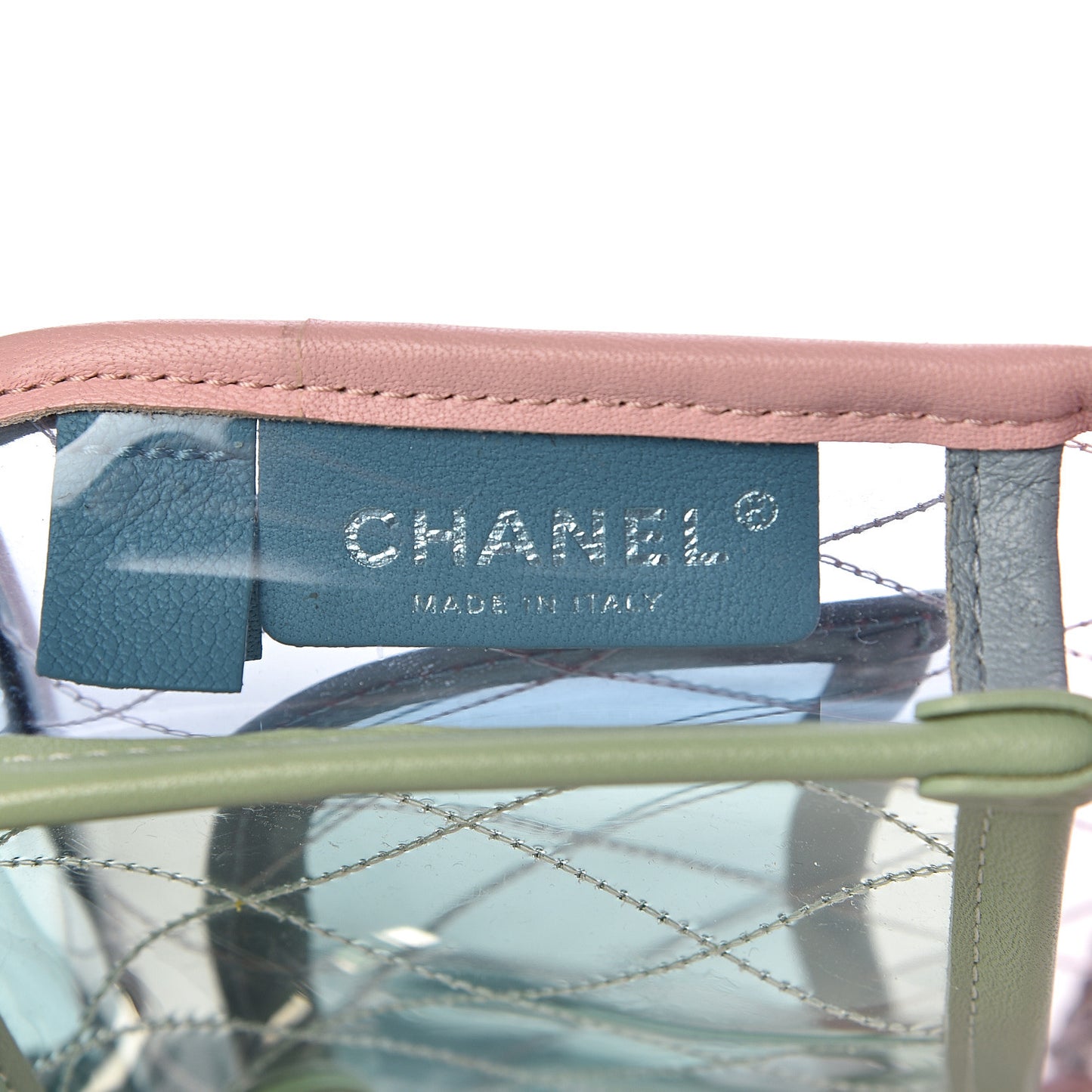 Lambskin PVC Quilted Mini Coco Splash Flap Blue Green