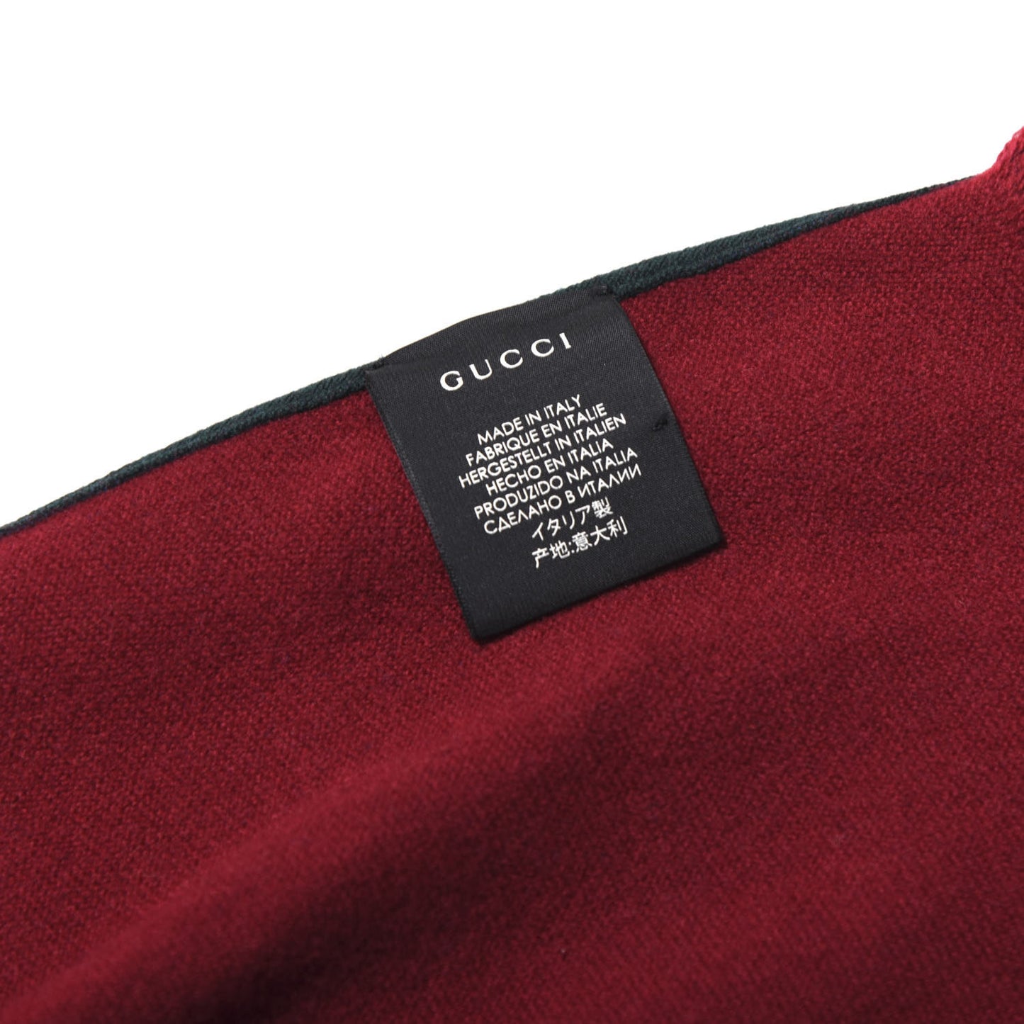 Wool Silk Guccium Scarf Petroleum Blue Bordeaux