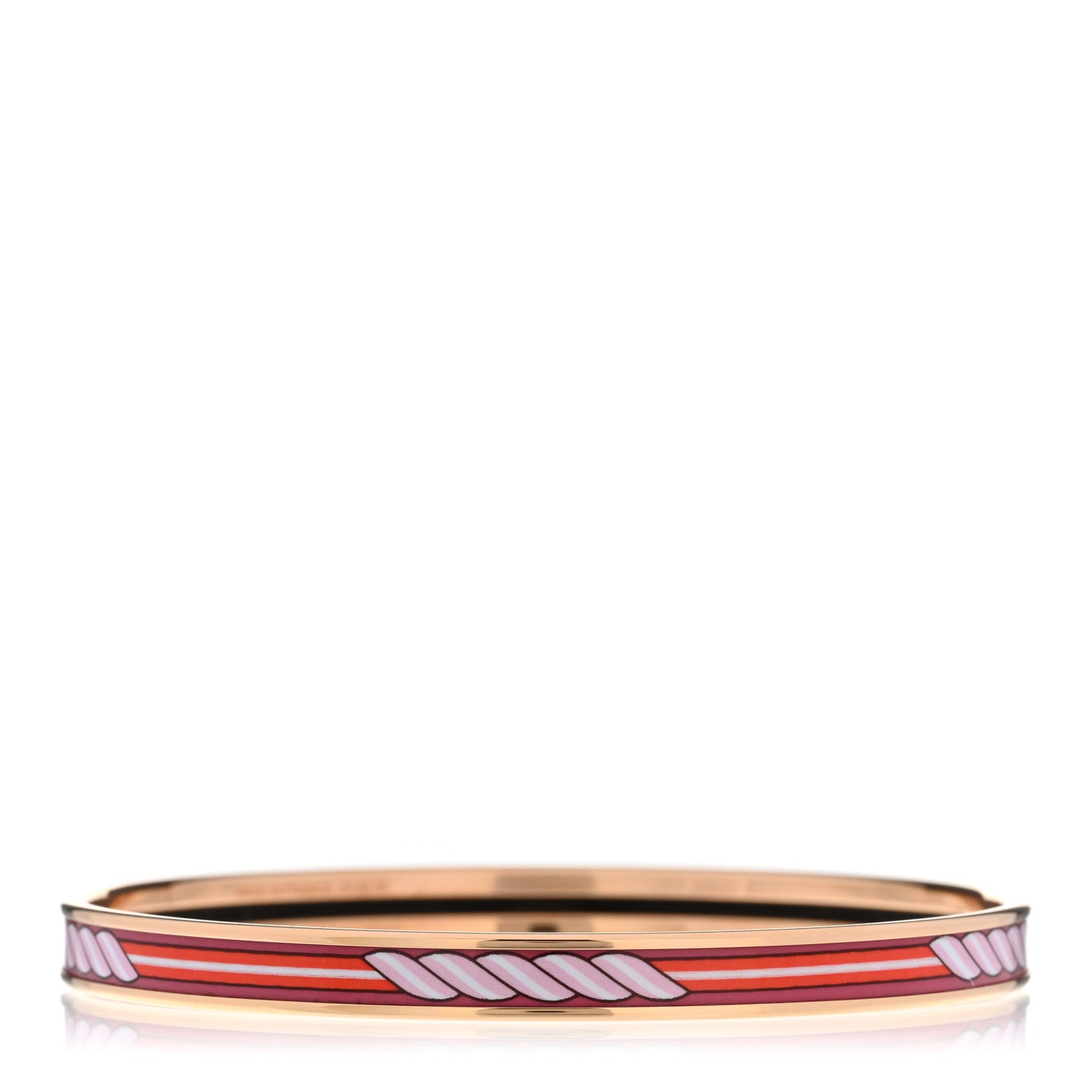 Hermes Enamel Quadrige Printed Extra Narrow Bracelet 65 3 of 5