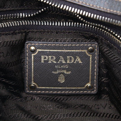 Prada Saffiano Tessuto Nylon Shopping Tote Green Brown 6 of 24