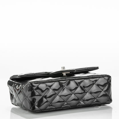 Chanel Striated Patent Quilted Mini Rectangular Flap Dark Grey 4 of 8