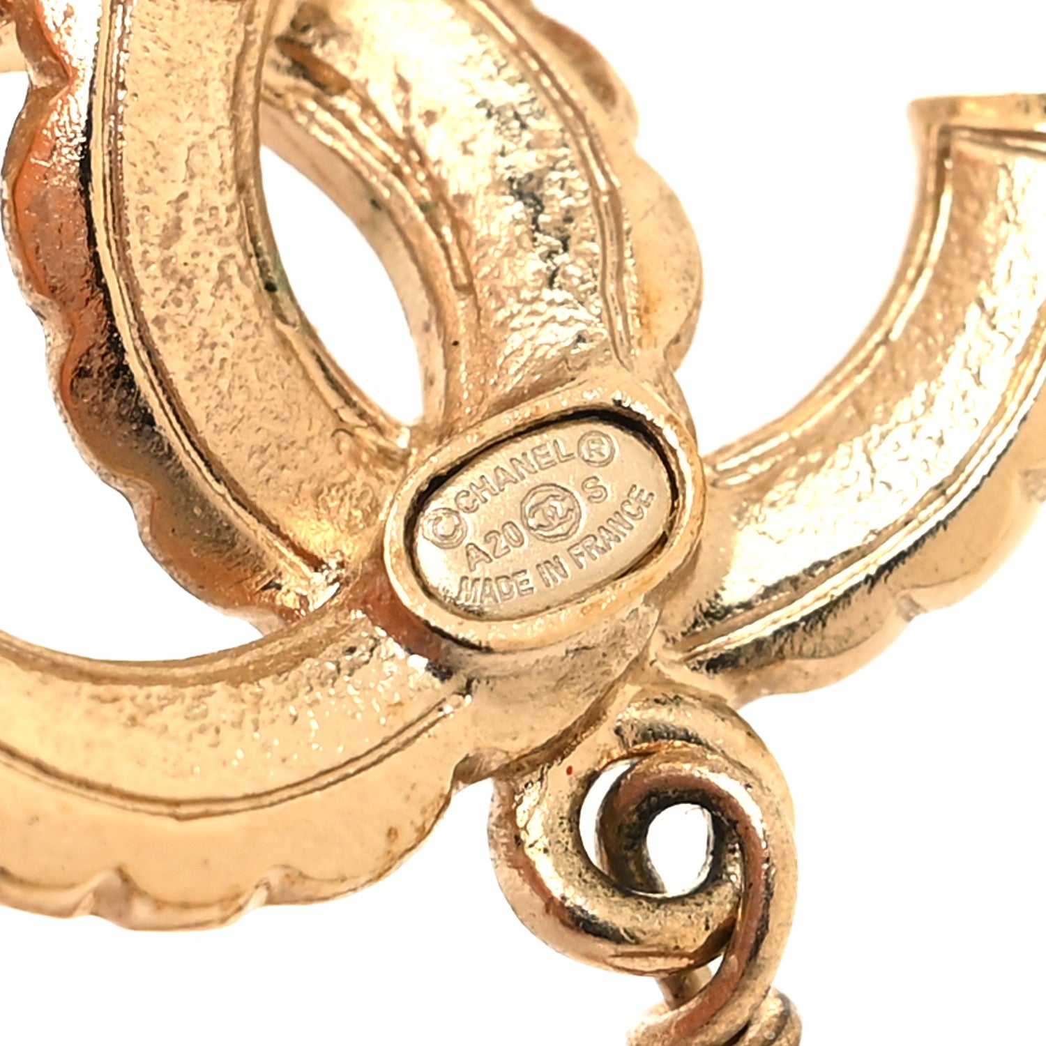 Chanel Pearl CC Drop Earrings Gold Pearly White 4 of 5