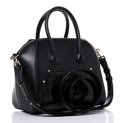 Givenchy Calfskin Crocodile Embossed Mini Antigona Black 4 of 20