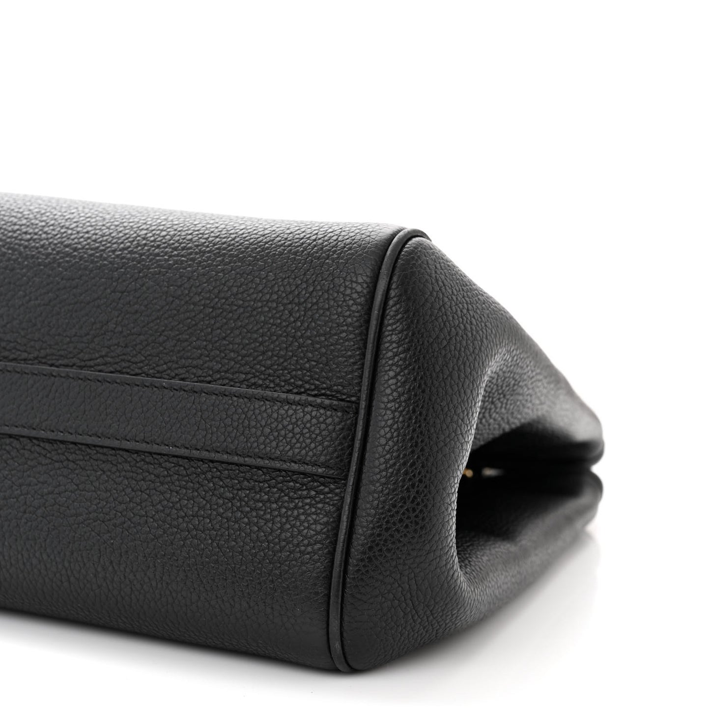 Grained Calfskin Small Folded Cabas Black