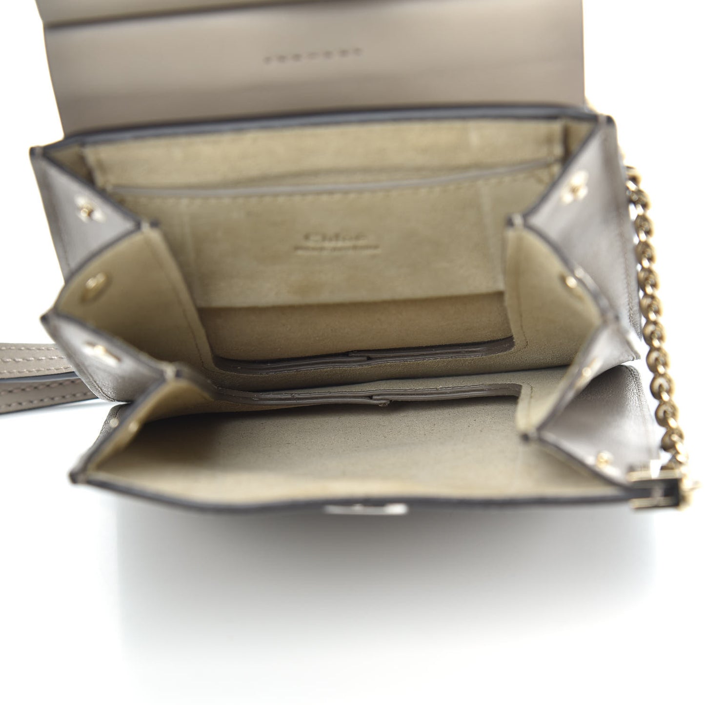 Suede Calfskin Mini Faye Bracelet Bag Motty Grey