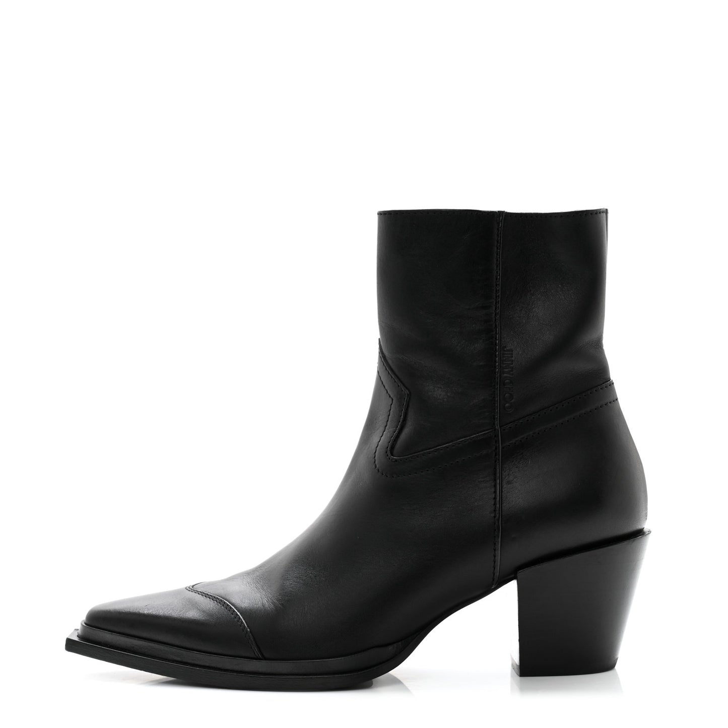 Shiny Calfskin Cece 60 Ankle Boots 37 Black