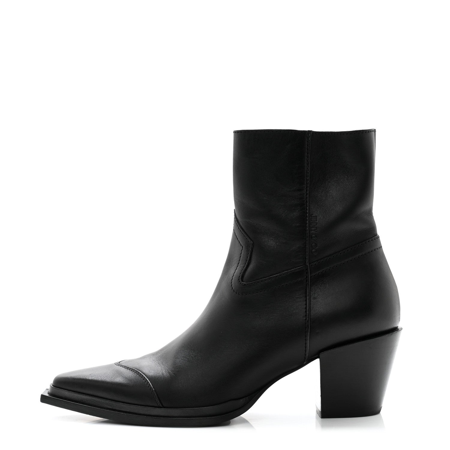 Jimmy Choo Shiny Calfskin Cece 60 Ankle Boots 37 Black 1 of 11