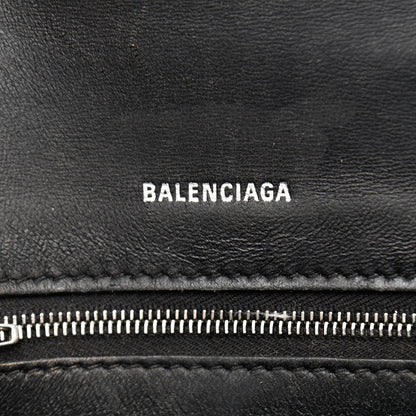 Balenciaga Shiny Box Calfskin Graffiti Logo Small Hourglass Top Handle Bag Black Silver 8 of 18