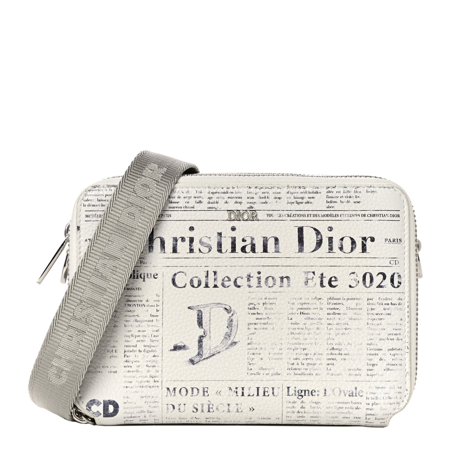 X DANIEL ARSHAM Grained Calfskin Newspaper Messenger White
