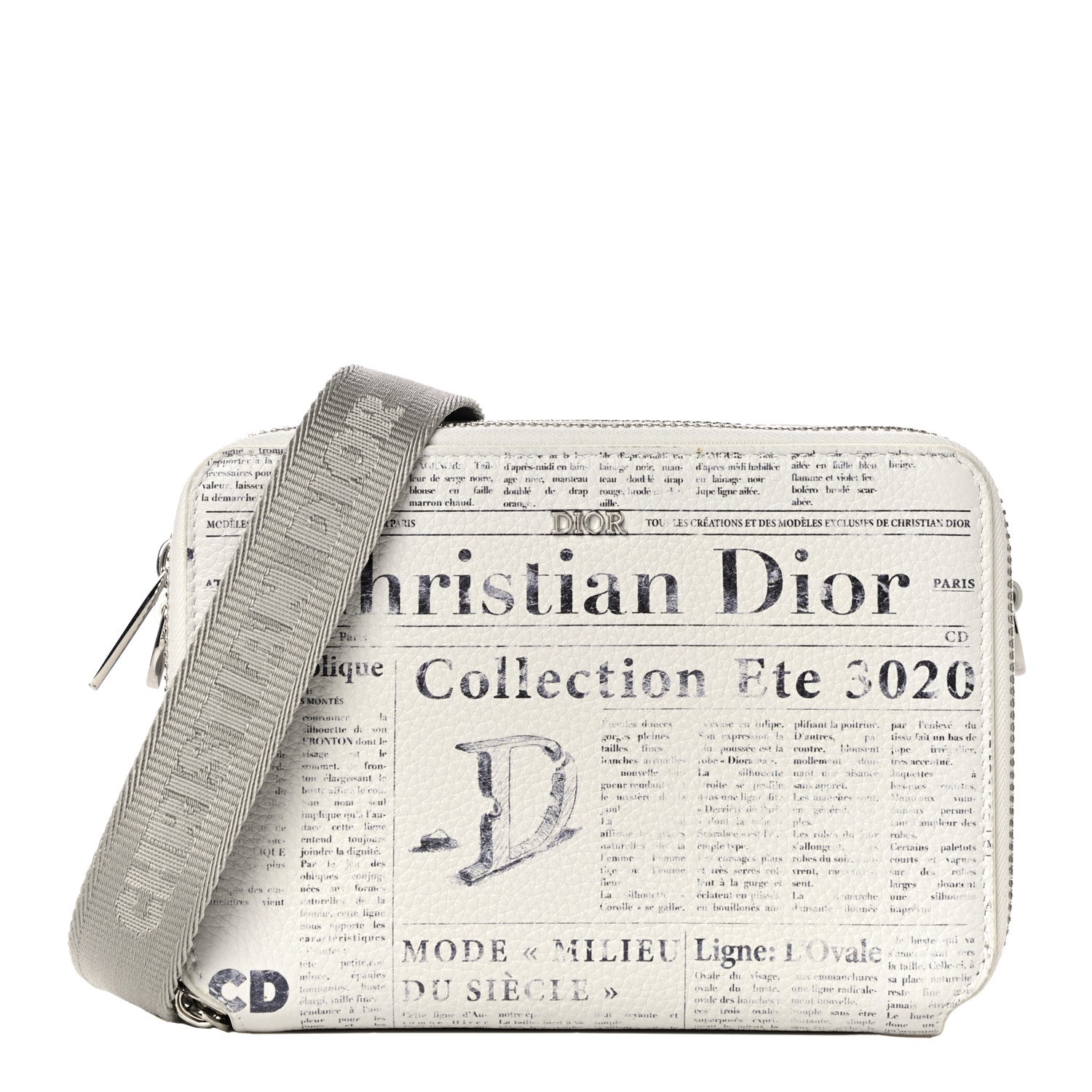 Christian Dior X DANIEL ARSHAM Grained Calfskin Newspaper Messenger White 1 of 10
