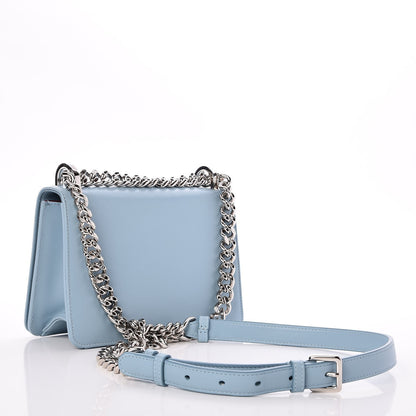 Christian Dior Glossy Calfskin Shagreen Badge Diorama Club Bag Ice Blue 4 of 8