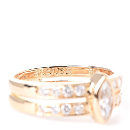 Cartier 18K Yellow Gold Diamond Marquise Band Ring 52 6 6 of 8