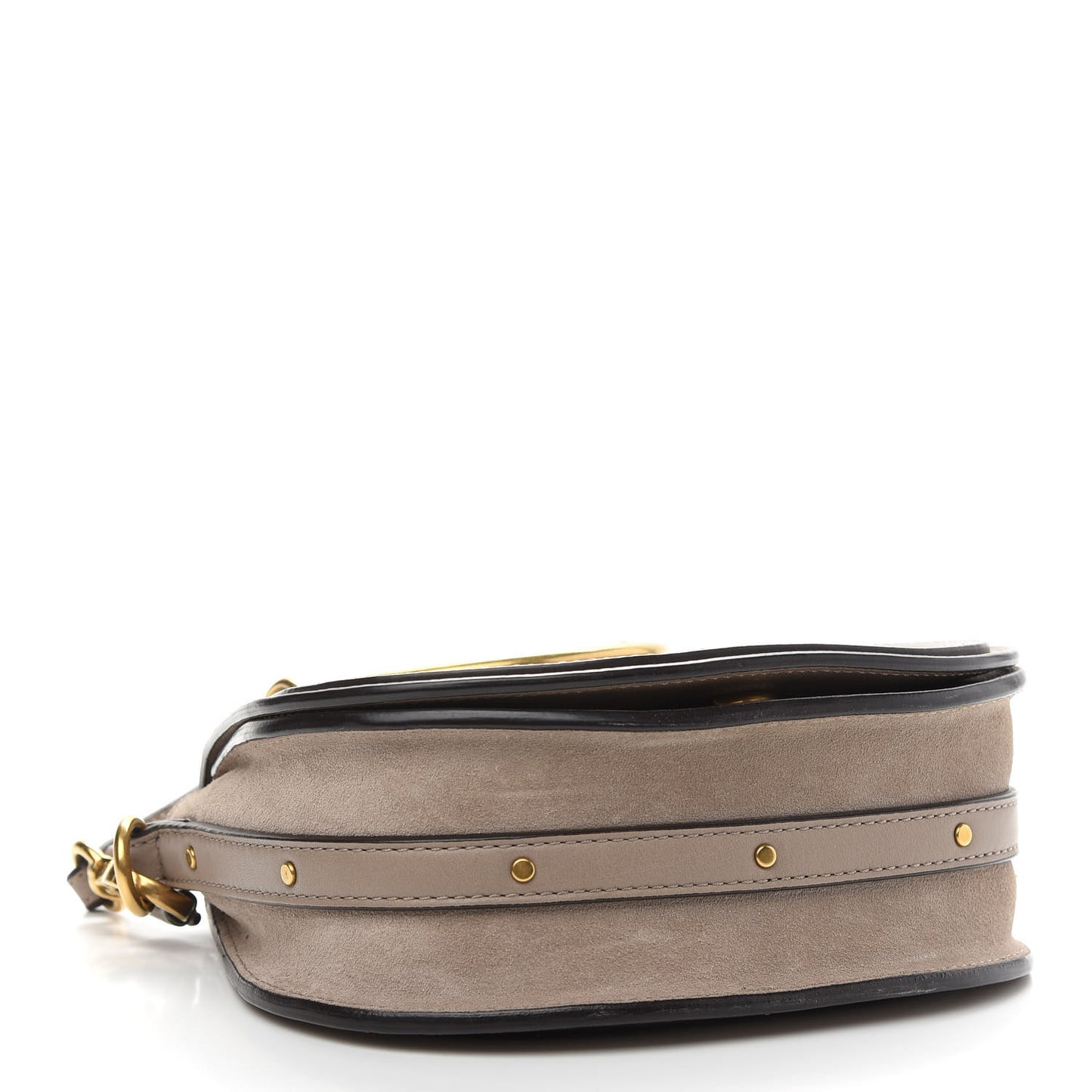 Calfskin Suede Small Nile Bracelet Bag Motty Grey