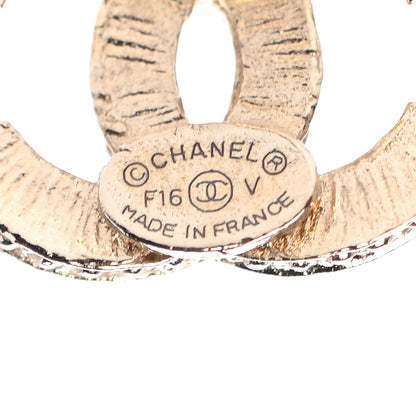 Chanel Metal Crystal CC Earrings Gold 4 of 4