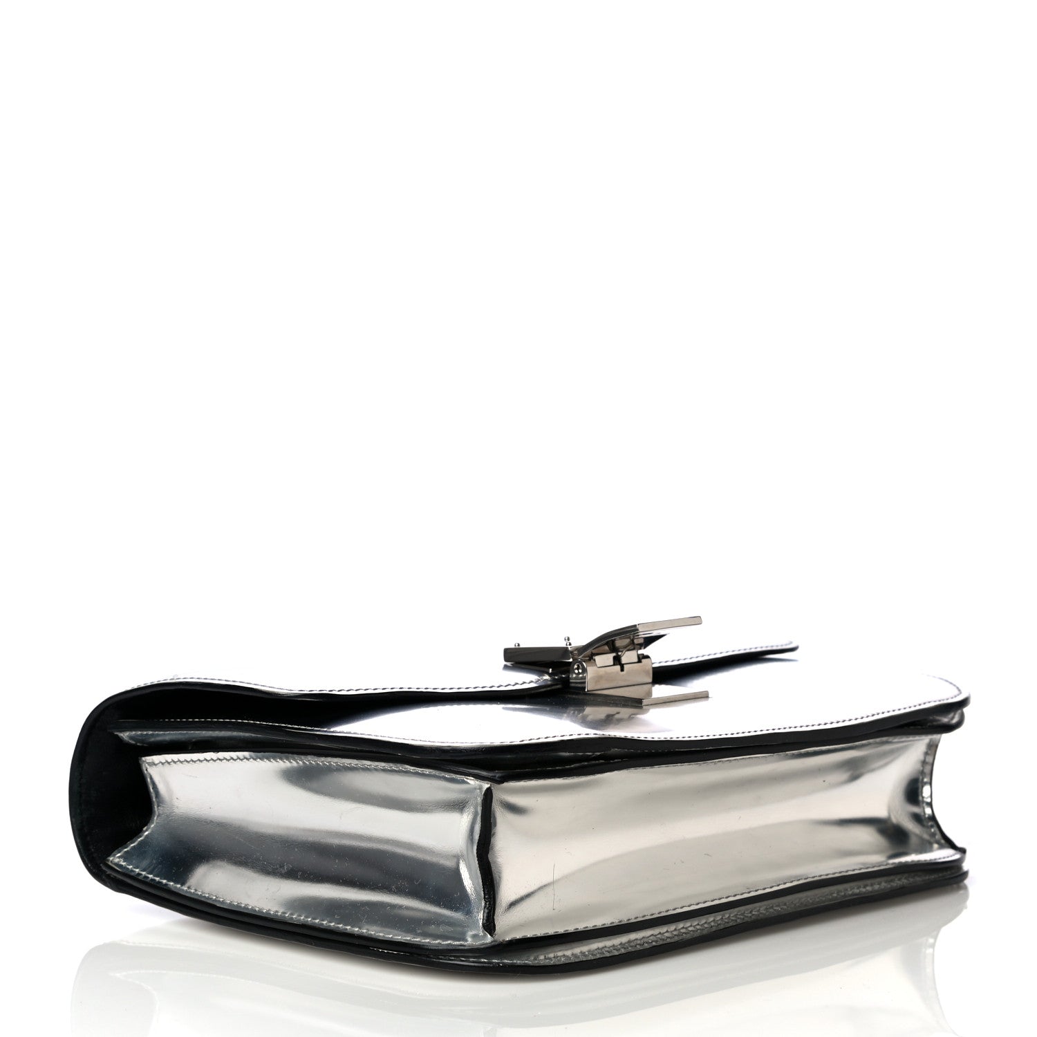 Celine Mirror Box Calfskin Medium Classic Box Flap Bag Silver 7 of 24