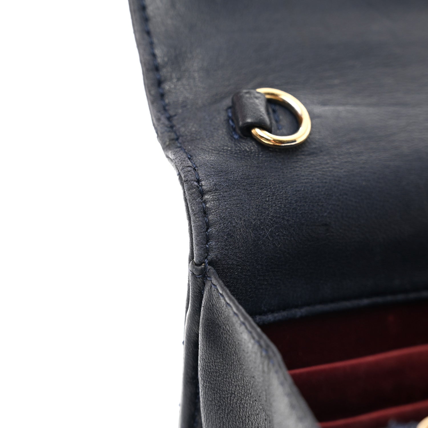 Chanel Lambskin Quilted Golden Class Wallet on Chain WOC Navy 9 of 13