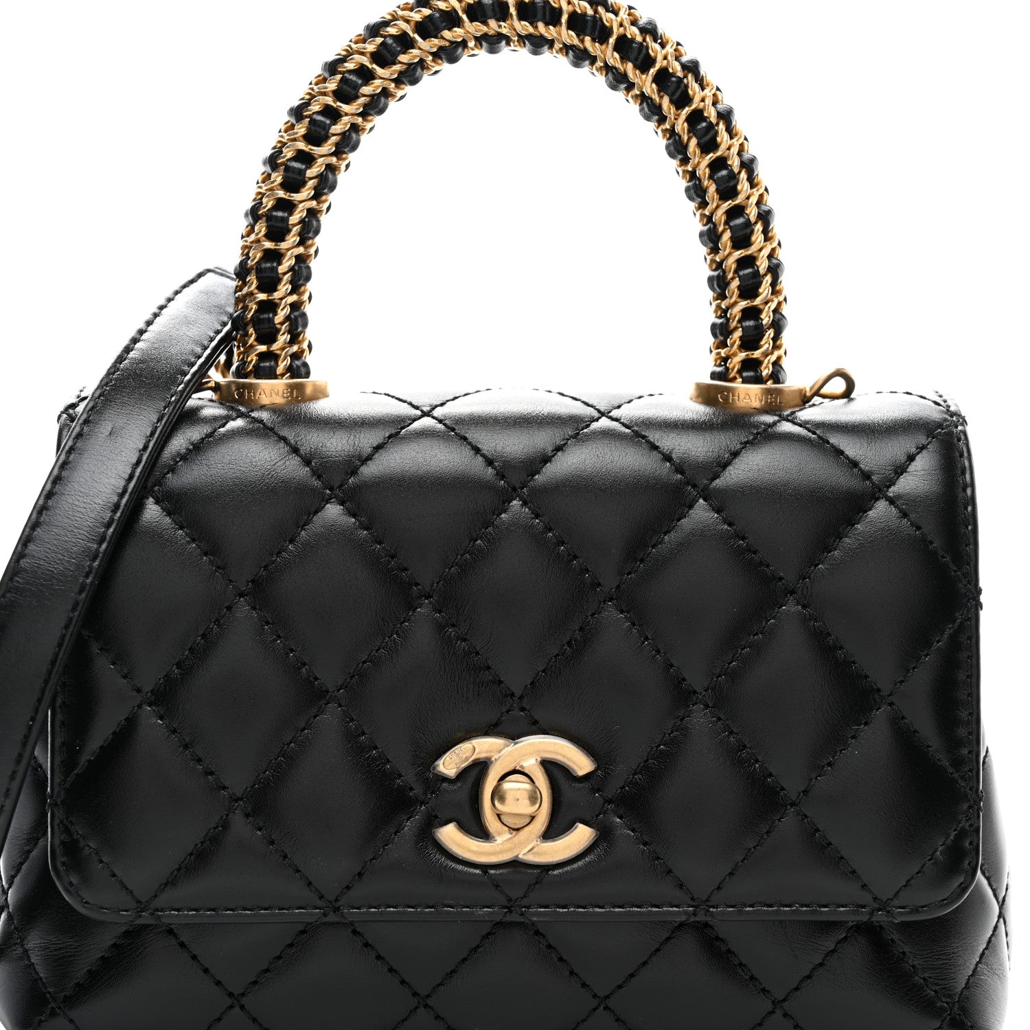 Chanel Calfskin Quilted Extra Mini Coco Handle Flap Black 8 of 10