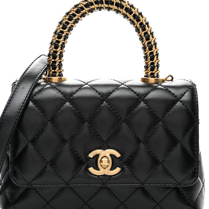 Chanel Calfskin Quilted Extra Mini Coco Handle Flap Black 8 of 10