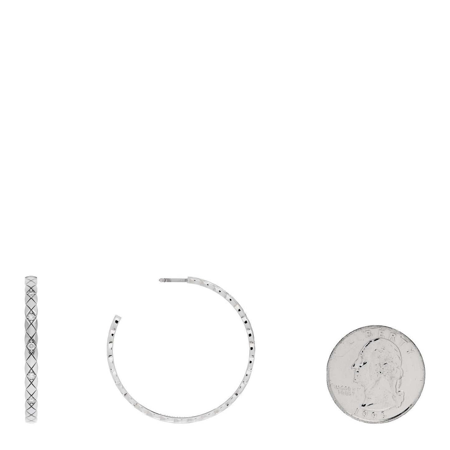 18K White Gold Diamond Coco Crush Hoop Earrings