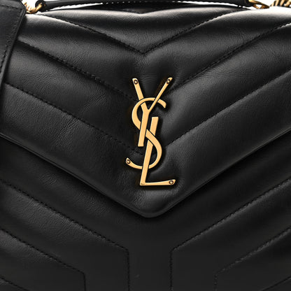 Saint Laurent Calfskin Y Quilted Monogram Small Loulou Chain Satchel Black 10 of 13