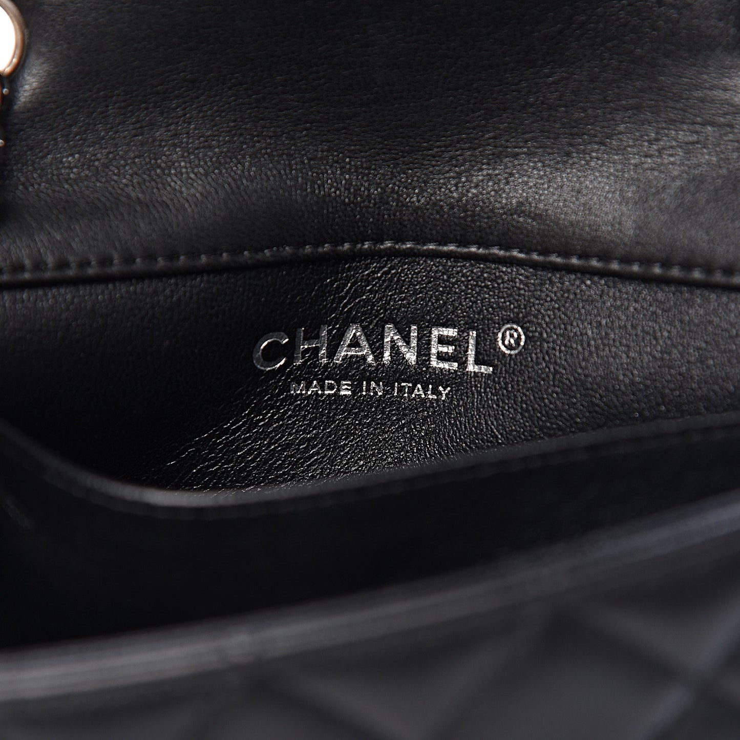 Lambskin Quilted Extra Mini Rectangular Flap Black