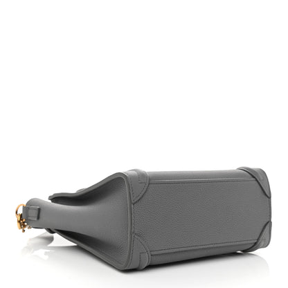 Celine Drummed Calfskin Nano Luggage Kohl 3 of 8