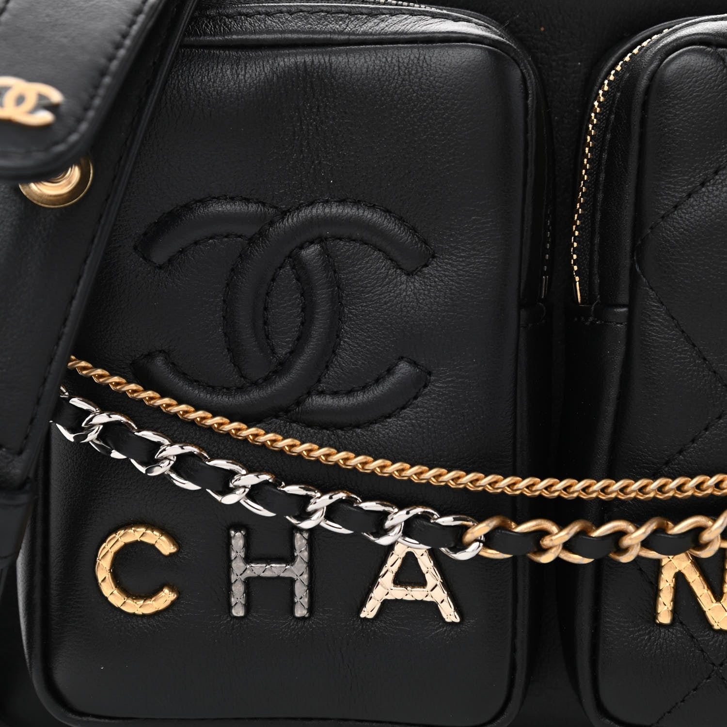 Chanel Calfskin Quilted Small Camera Case Black 7 of 9