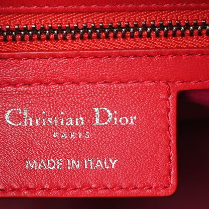 Christian Dior Lambskin Cannage Large Bi-Color Lady Dior Orange Fuchsia 6 of 10