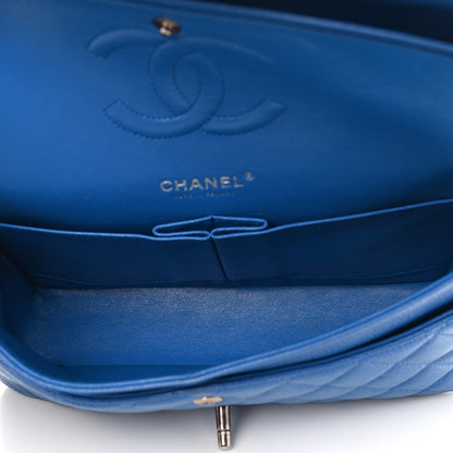 Chanel Caviar Quilted Medium Double Flap Blue 4 of 9