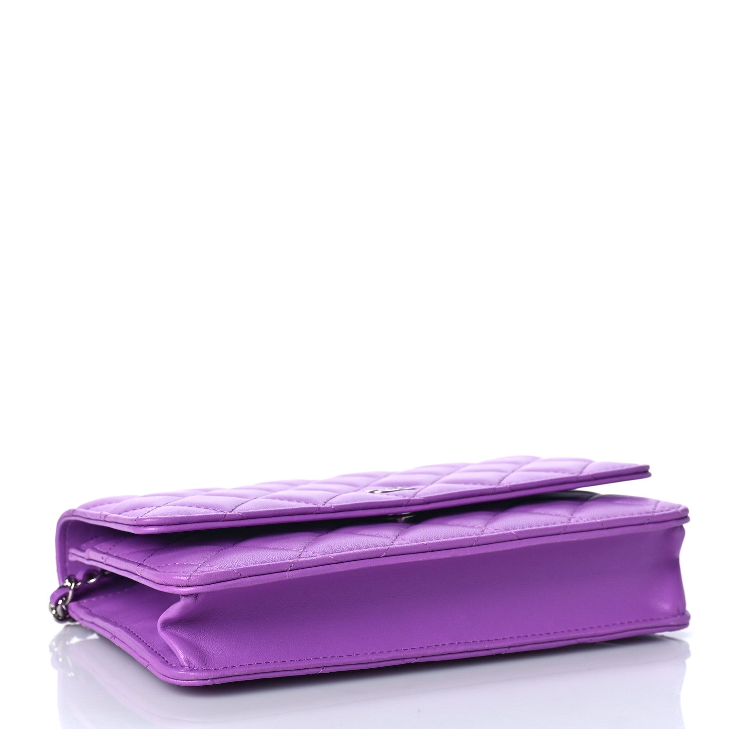 Chanel Lambskin Quilted Wallet On Chain WOC Light Purple 4 of 11