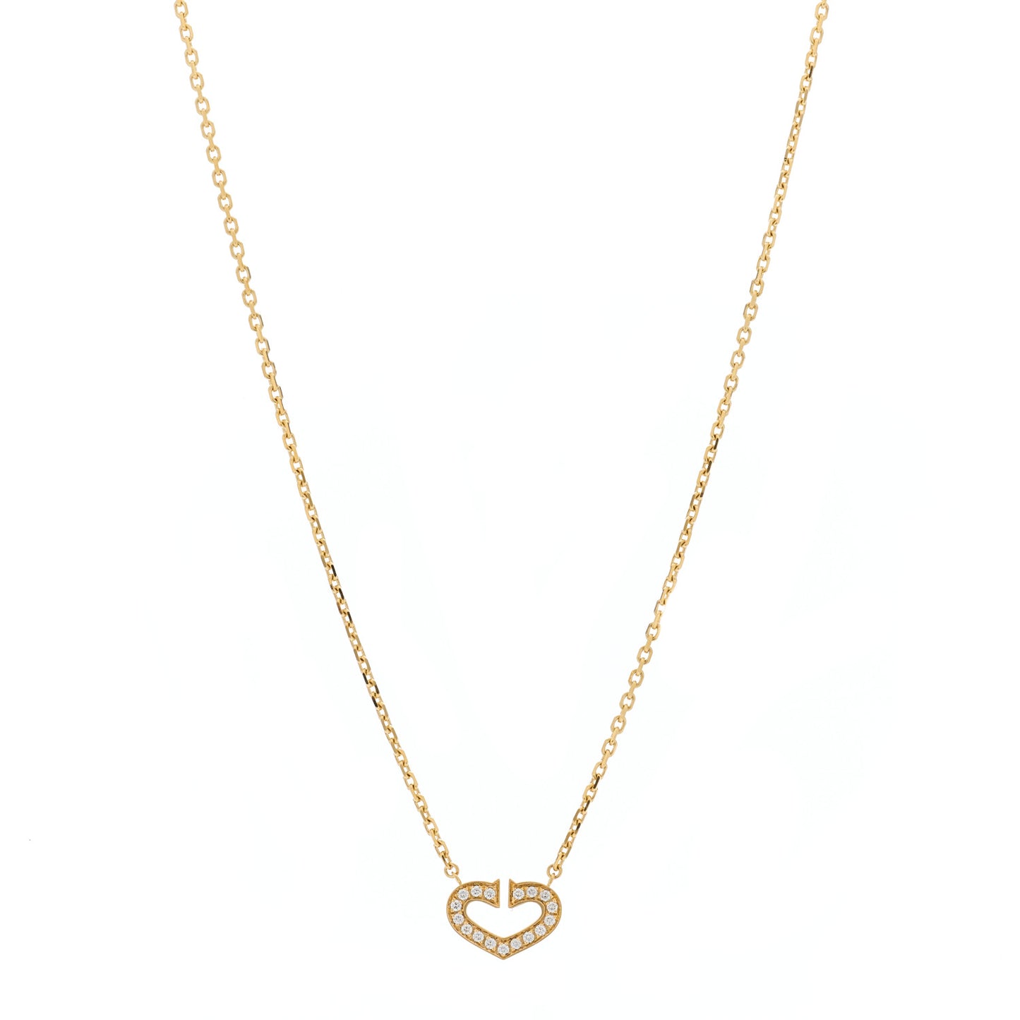 18K Yellow Gold Diamond Hearts And Symbols Pendant Necklace