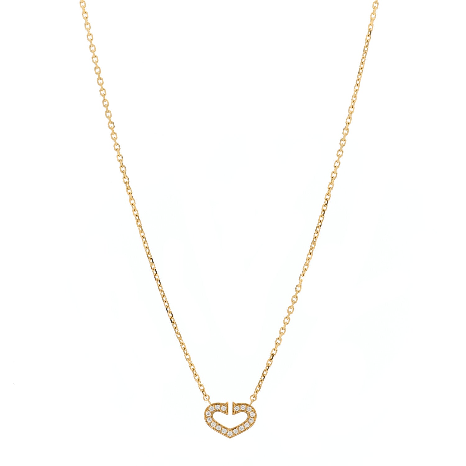 Cartier 18K Yellow Gold Diamond Hearts And Symbols Pendant Necklace 1 of 4