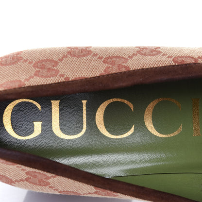 Gucci GG Monogram Suede Houdan Mid Heel Platform Loafers 41 Beige Ruggine Maroon 8 of 13