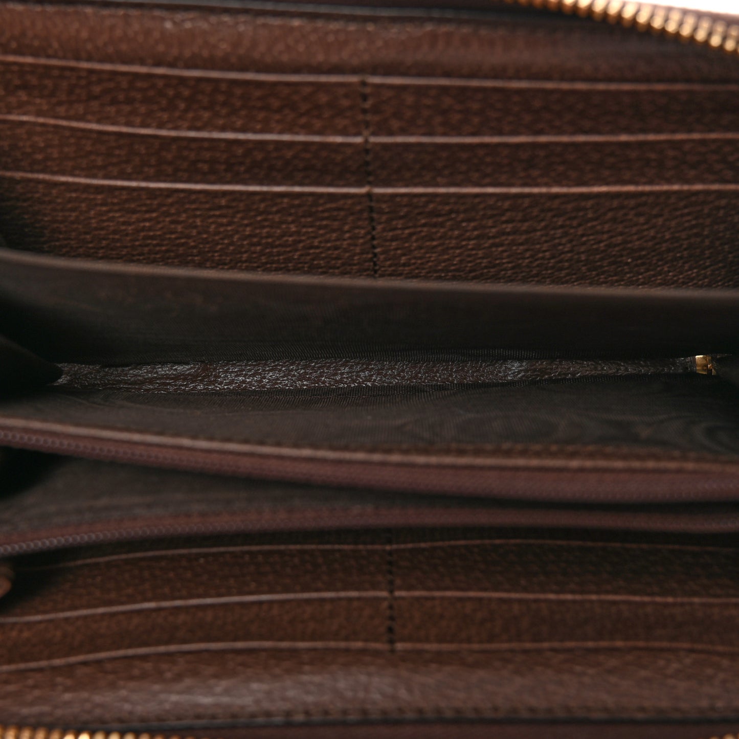 GG Supreme Monogram Web Ophidia Zip Around Wallet Brown