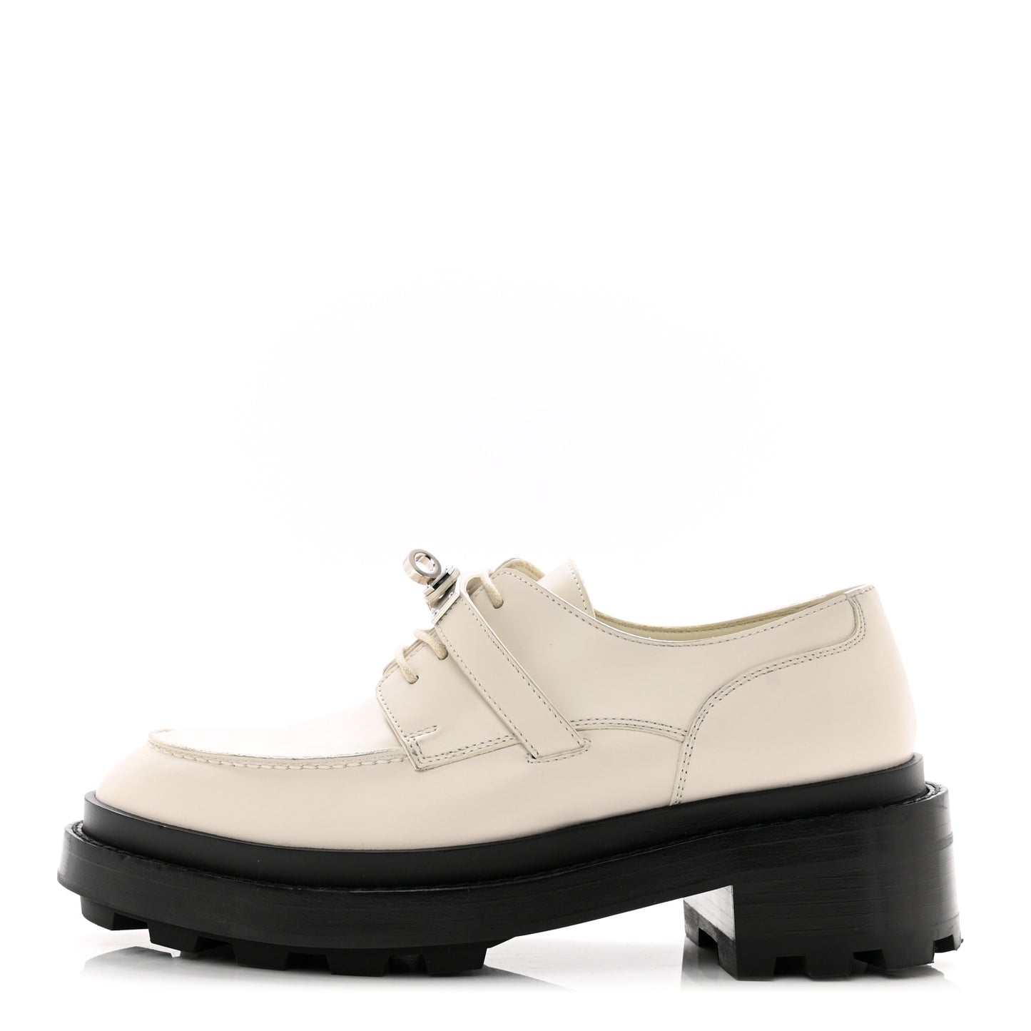Glossed Calfskin First Derby 36 Beige Glaise