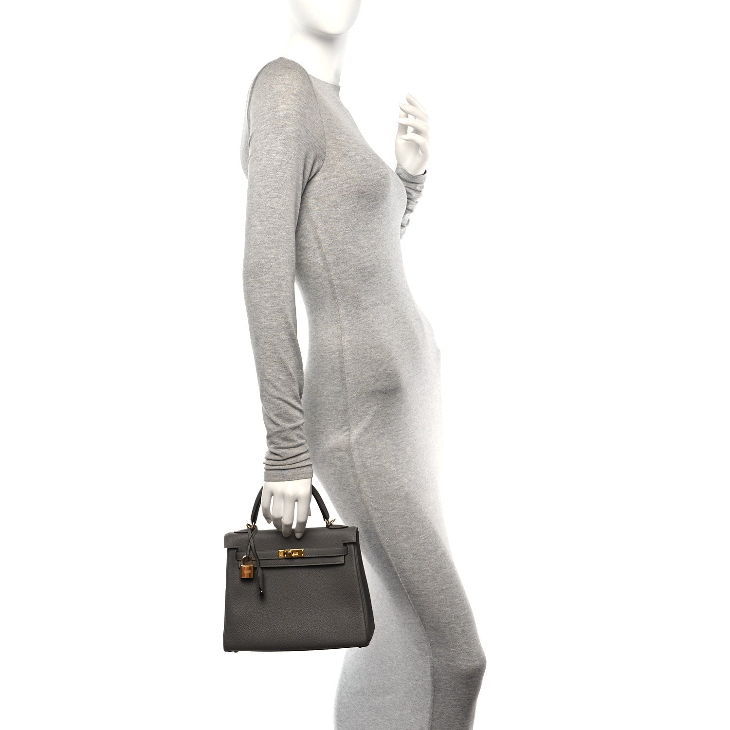 Hermes Togo Kelly Retourne 25 Gris Mouette 2 of 11