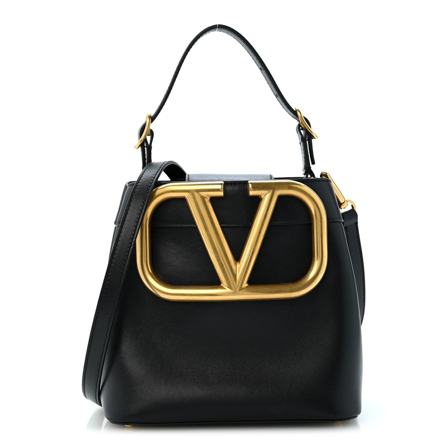 Nappa Vlogo Bucket Bag Black