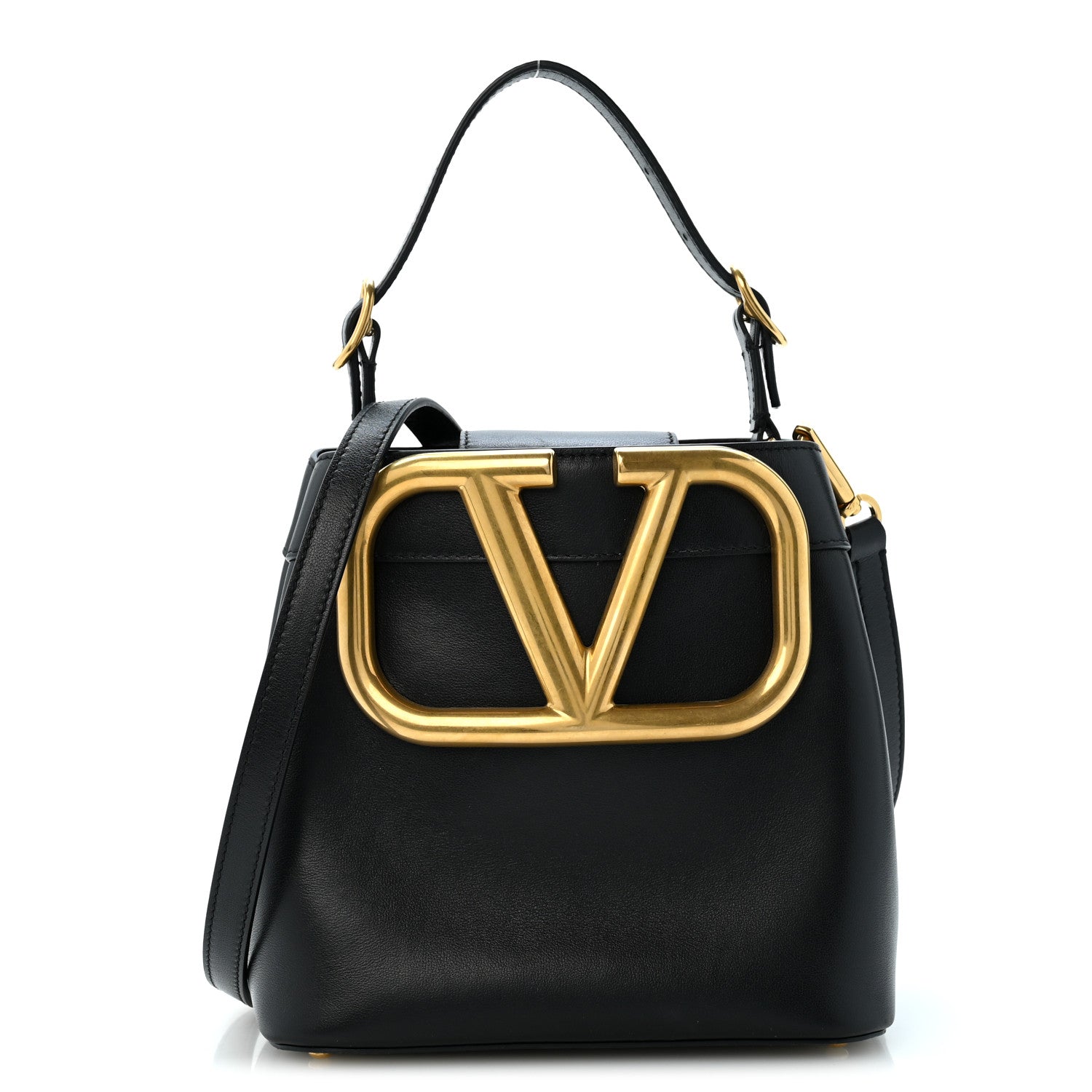 Valentino Garavani Nappa Vlogo Bucket Bag Black 1 of 10
