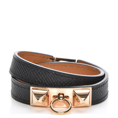 Hermes Epsom Rivale Double Tour Bracelet S Black 1 of 15
