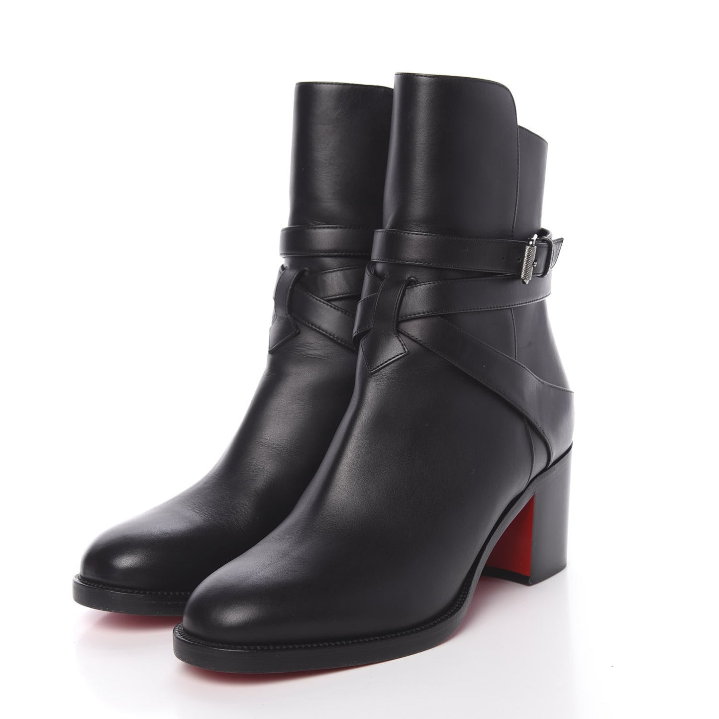 Calfskin Karistrap 70 Ankle Boots 38.5 Black