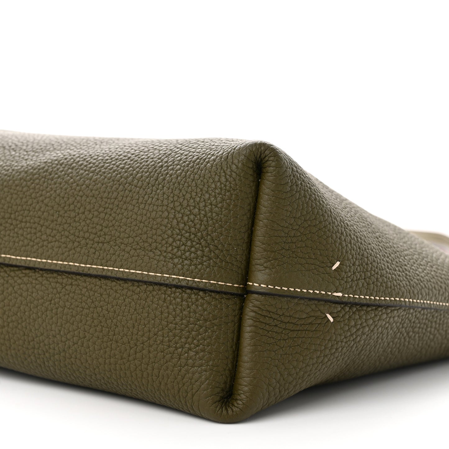Taurillon Blush Calfskin Reversible Tote Dark Green Pink
