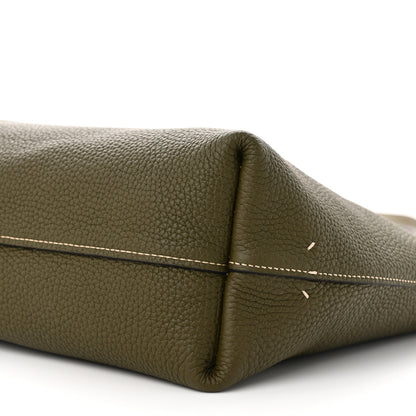 Moynat Taurillon Blush Calfskin Reversible Tote Dark Green Pink 16 of 16