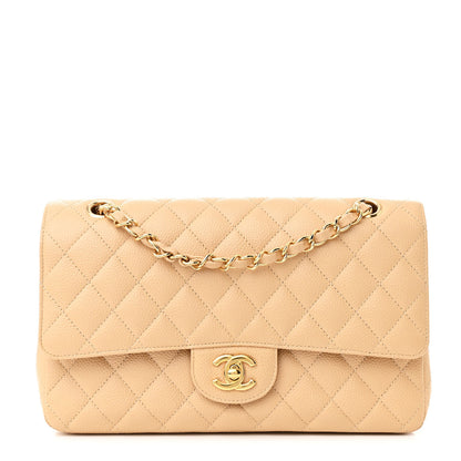 Chanel Caviar Quilted Medium Double Flap Beige 1 of 12