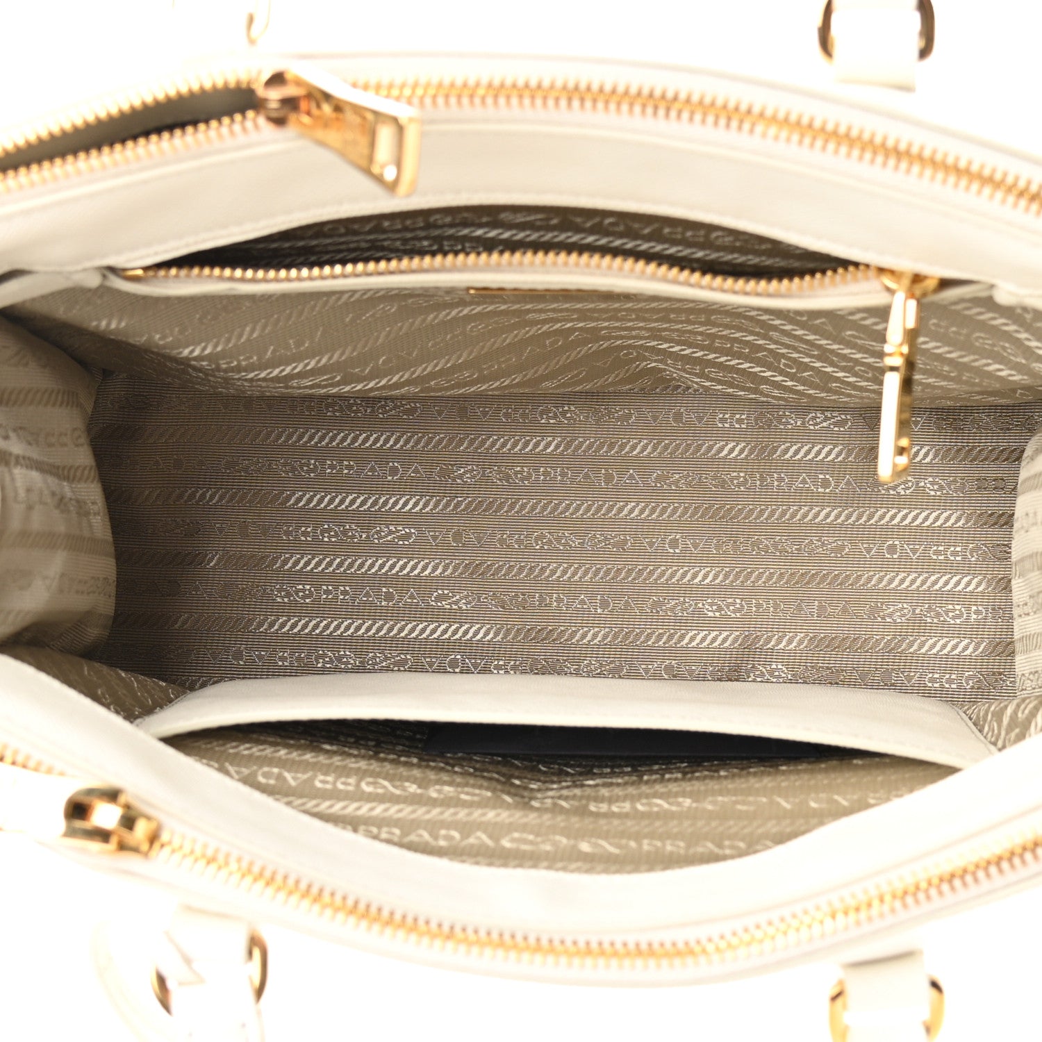 Prada Saffiano Small Galleria Double Zip Tote Talco 5 of 10