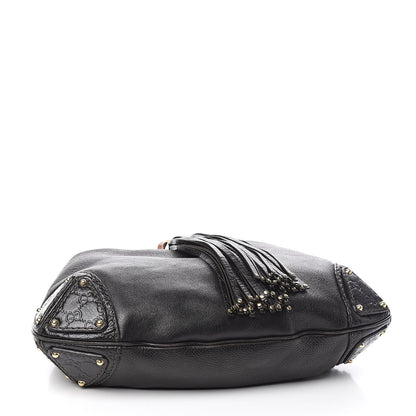 Gucci Calfskin Medium Indy Top Handle Hobo Black 4 of 10