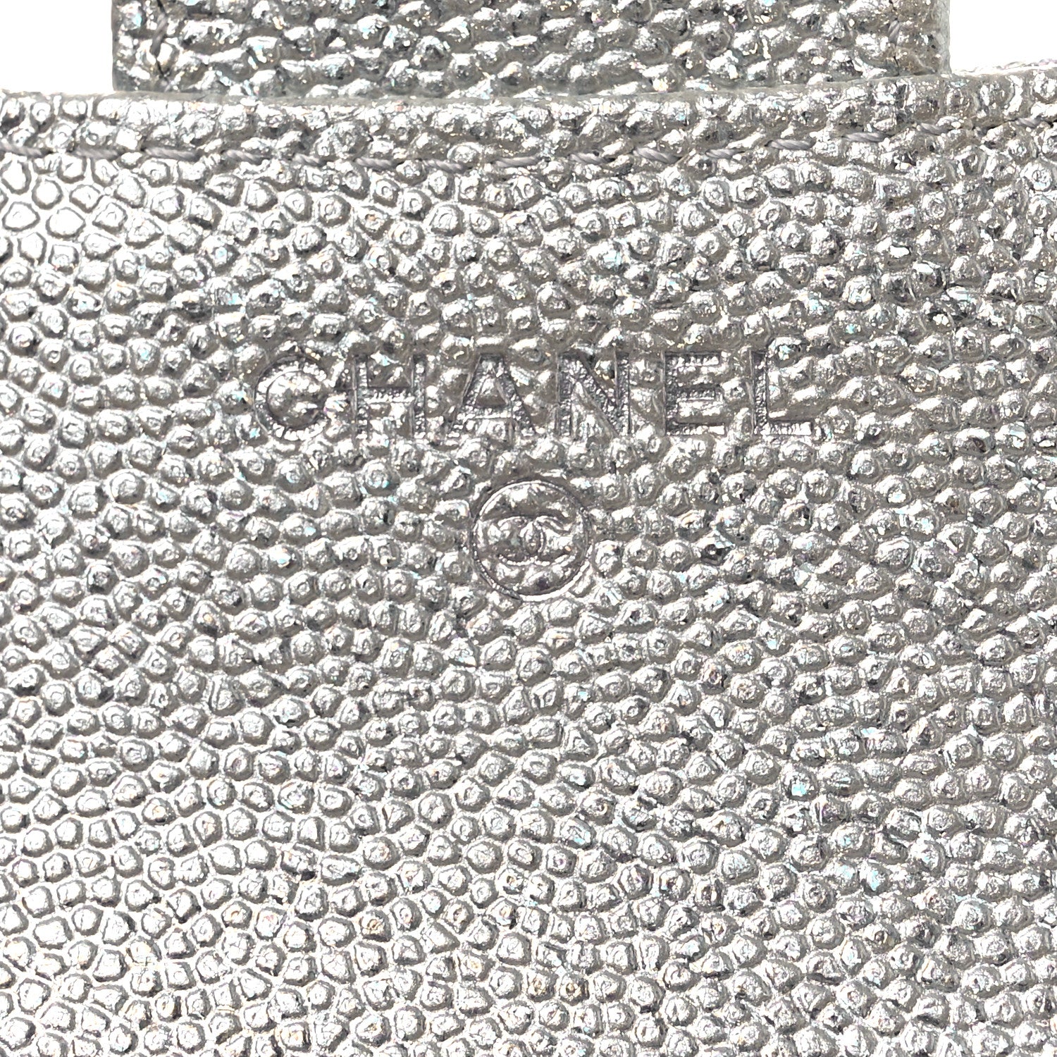 Chanel Metallic Caviar Quilted Compact Flap Wallet Silver 7 of 14